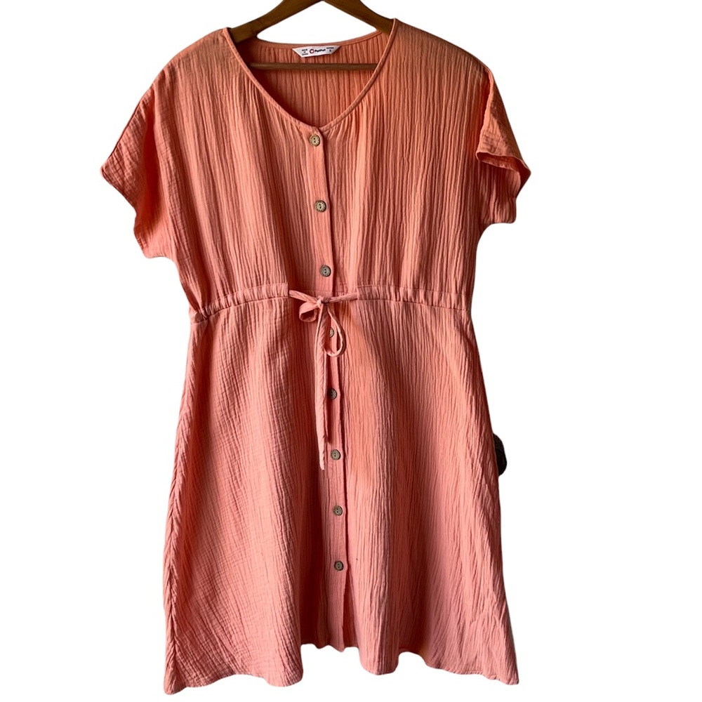 PatPat Gauzy Cotton Peachy Pink Colored Dress Size Small